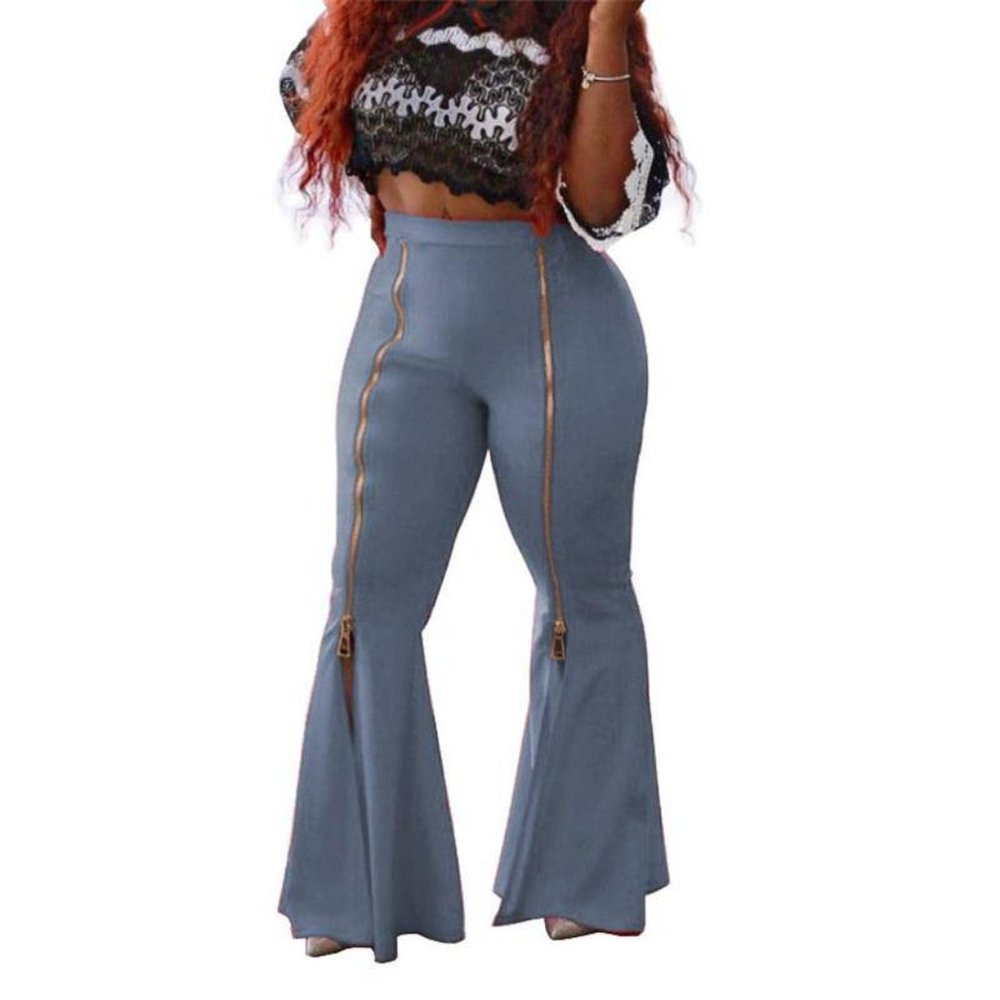 Zena Zip Front Bell Bottom Pants